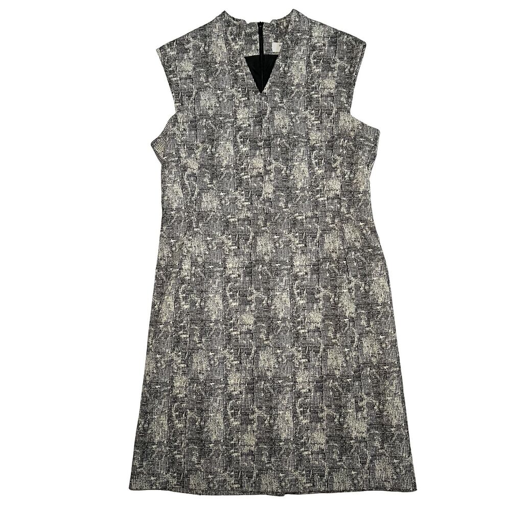 MM Lafleur Aditi Dress Size 12 White Black Crackle V Neck